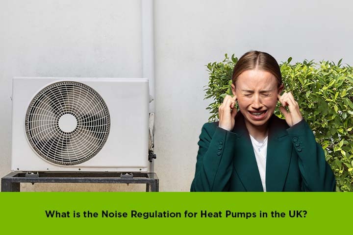 Heat pump installed in a UK garden with noise regulation guidelines in mind