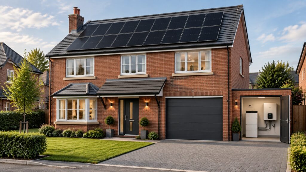 5-6 bedroom home with an 8.5 kWp solar panel system and battery storage