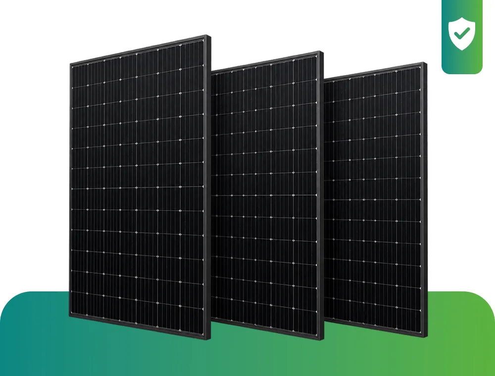 All-black solar panels with 25-year warranty